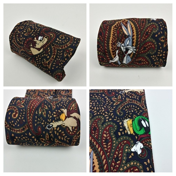 Looney Tunes Mania Bugs Bunny Silk Tie Handmade - Picture 8 of 8
